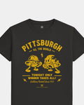PGH VS the World Clash Tee - Washed Black / Gold - Flatlay