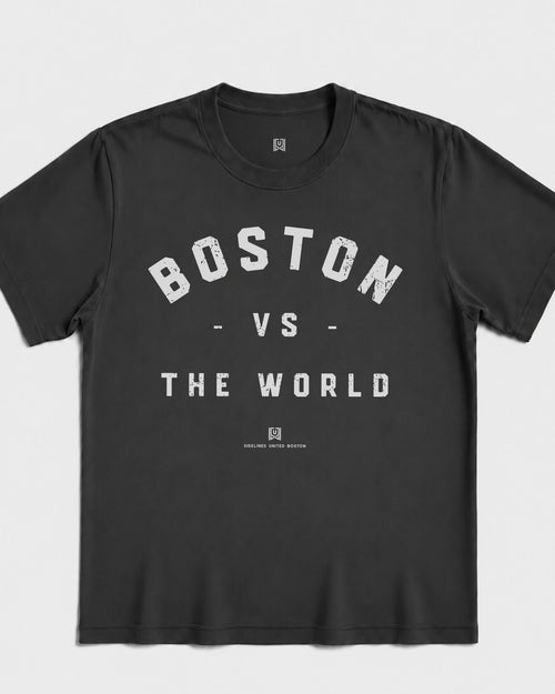 BOS VS the World Classic Tee - Washed Black / White - Flatlay