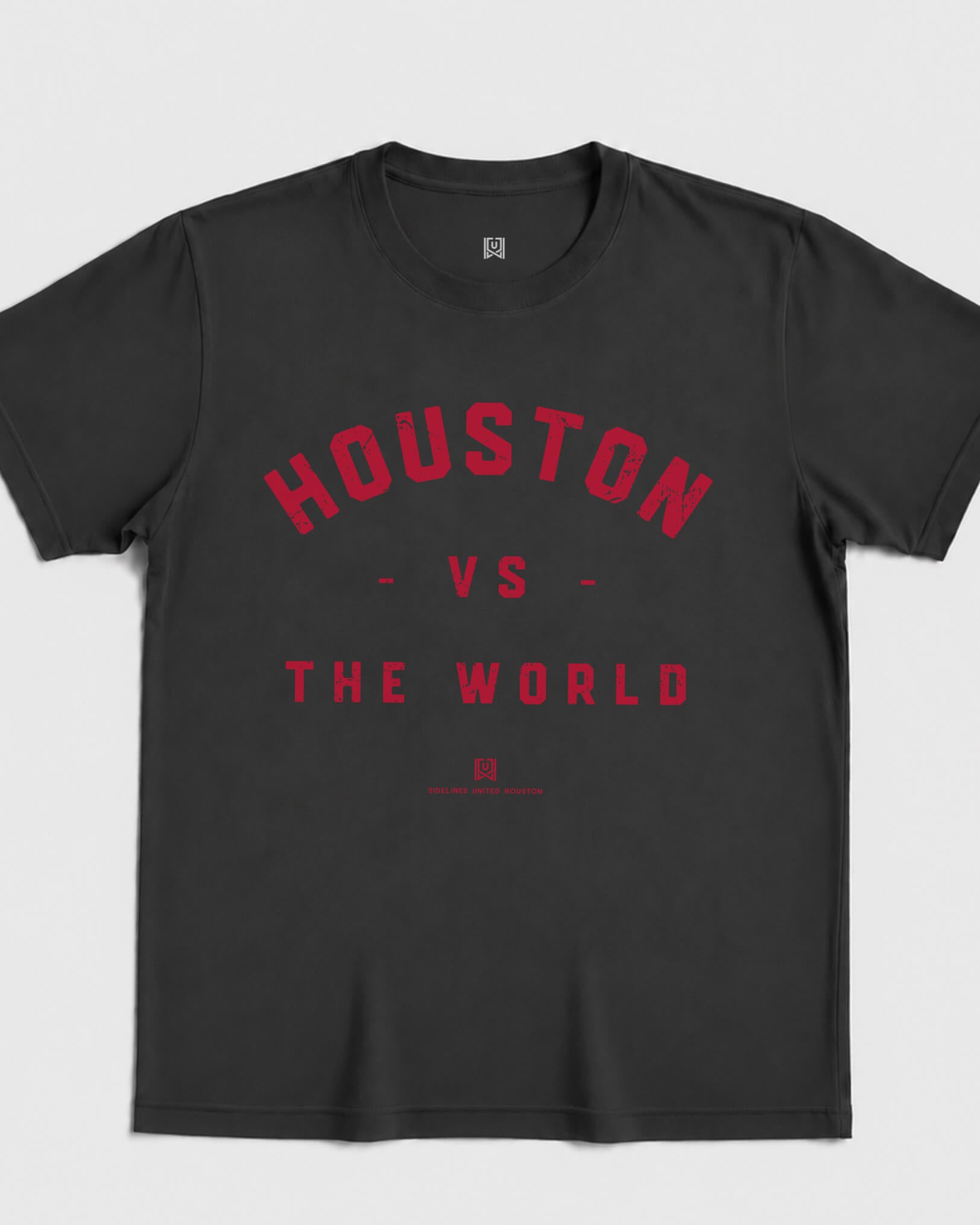 HOU VS the World Classic Tee - Washed Black / Red - Flatlay
