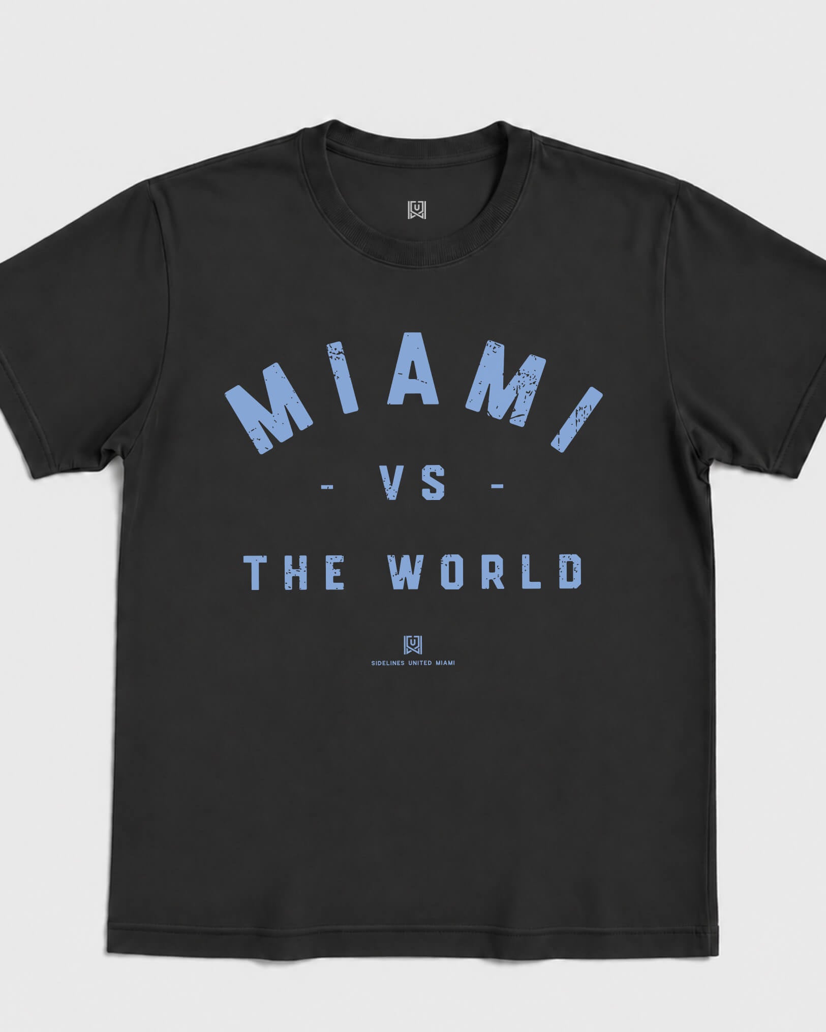 MIA VS the World Classic Tee - Washed Black / Blue - Flatlay