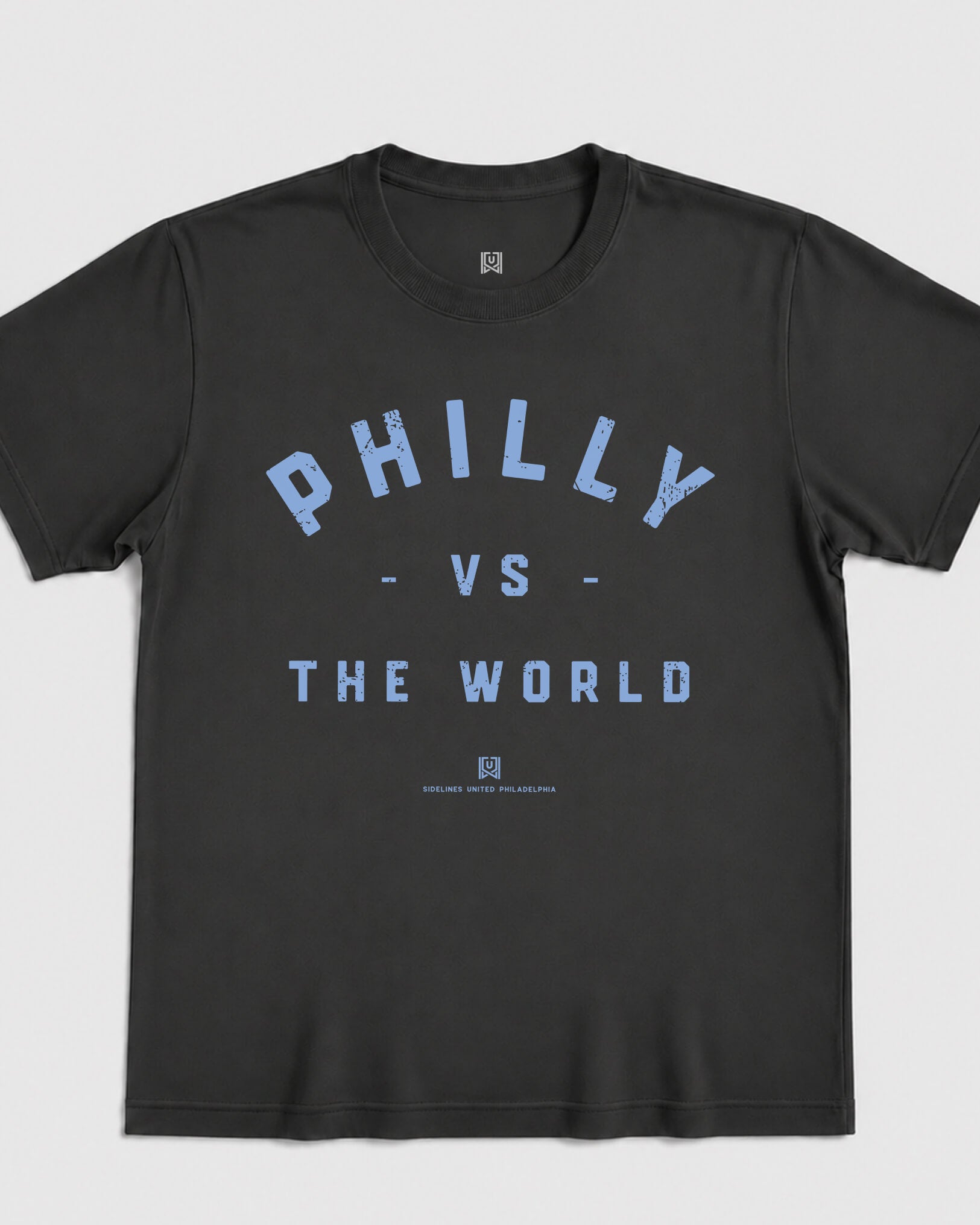 Philly VS the World Classic Tee - Washed Black / Blue - Flatlay