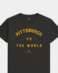 PGH VS the World Classic Tee - Washed Black / Gold - Flatlay