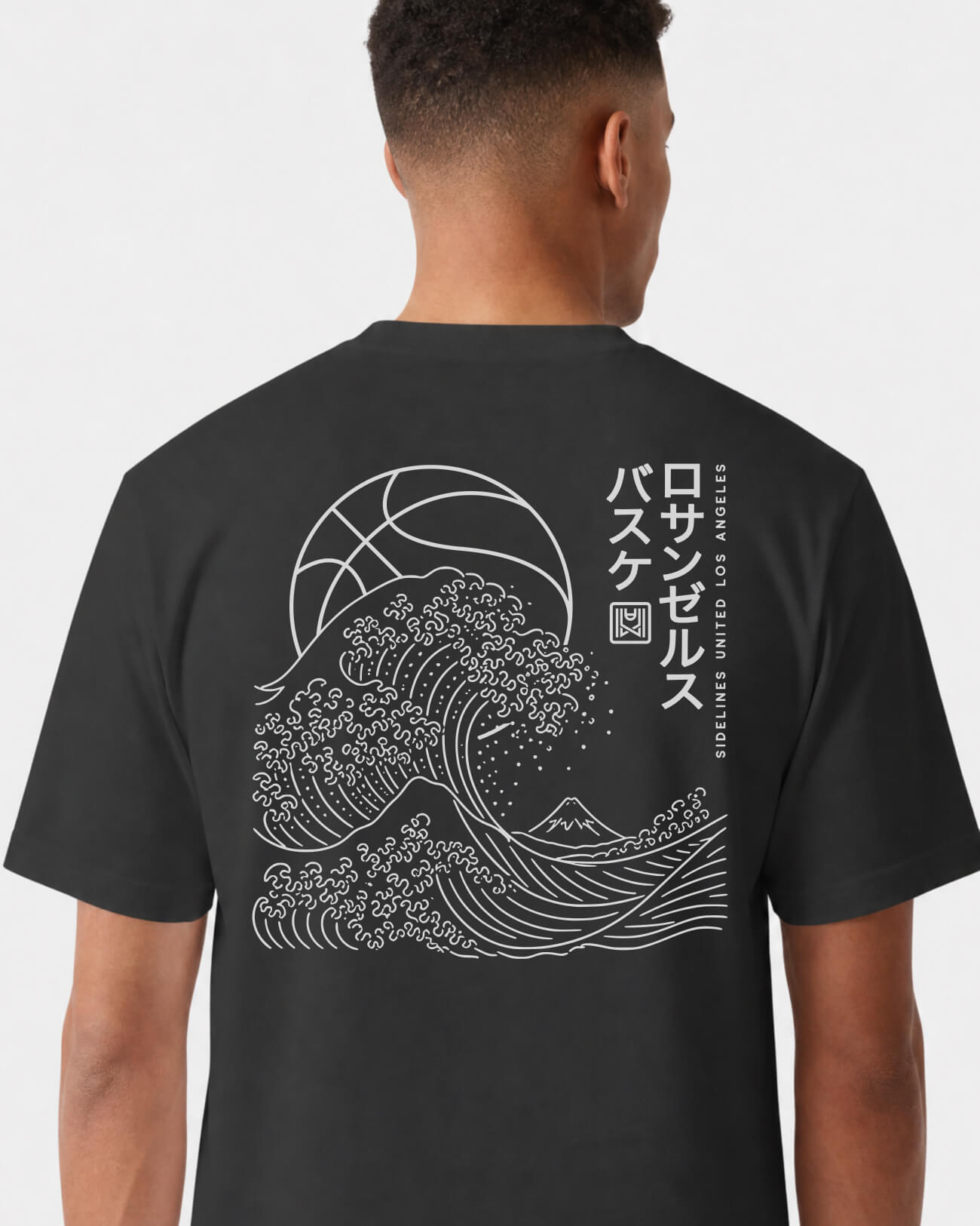LA Wave Tee - Washed Black / White - Flatlay
