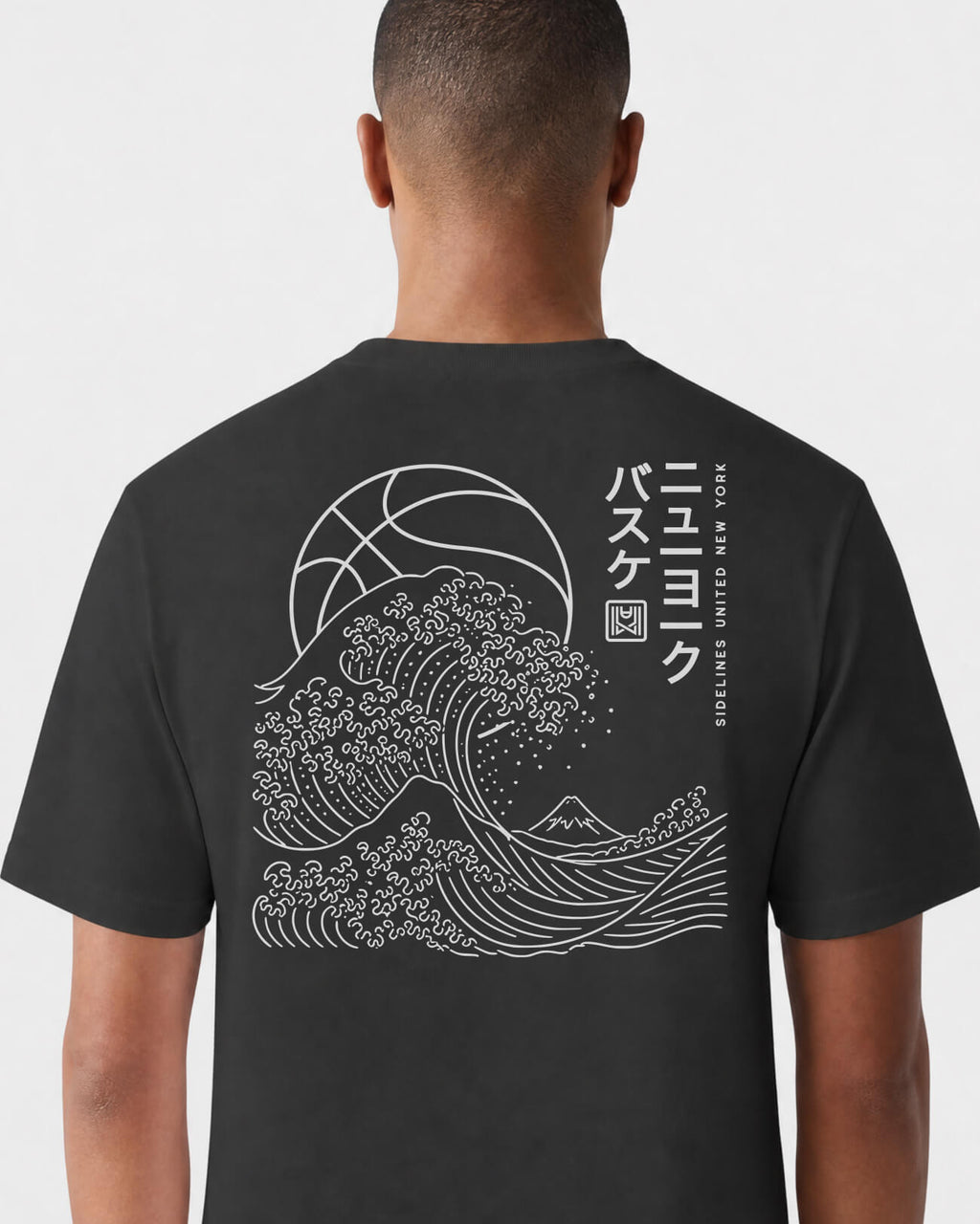 NY Wave Tee - Washed Black / White - Flatlay