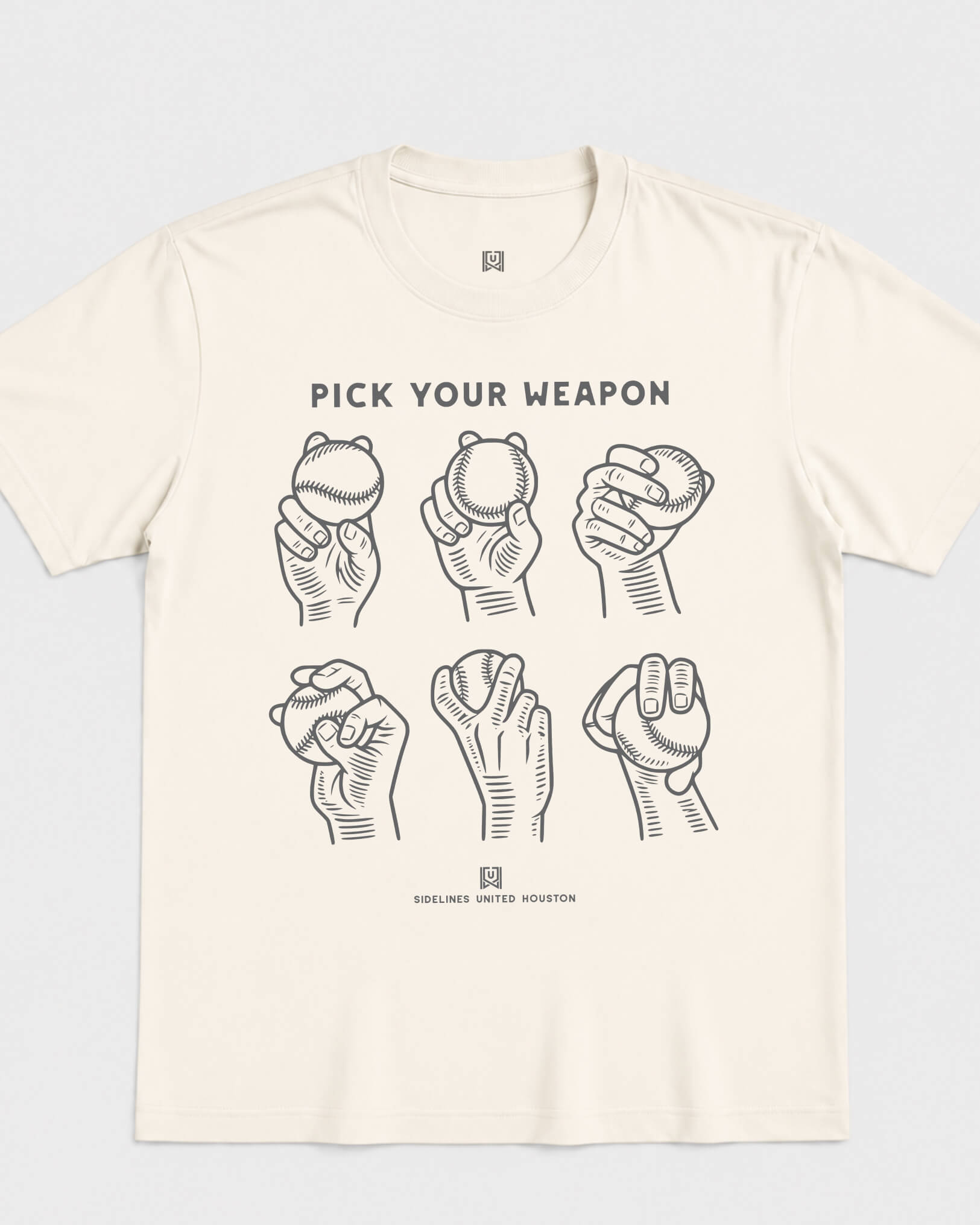 HOU Weapons Tee - Vintage White - Flatlay