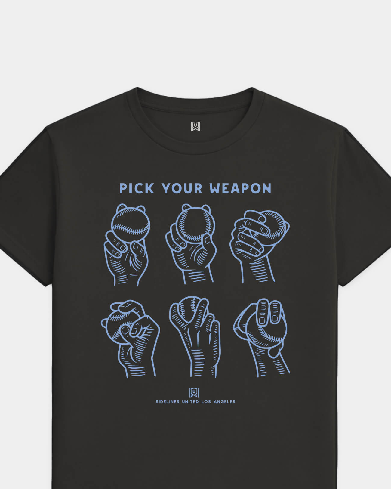 LA Weapons Tee - Washed Black / Blue - Flatlay