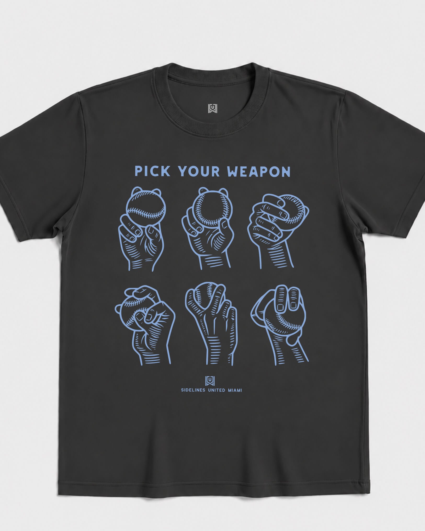 MIA Weapons Tee - Washed Black / Blue - Flatlay