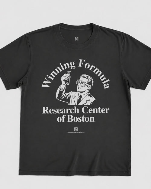 BOS Winning Formula Tee - Washed Black / White - Flatlay
