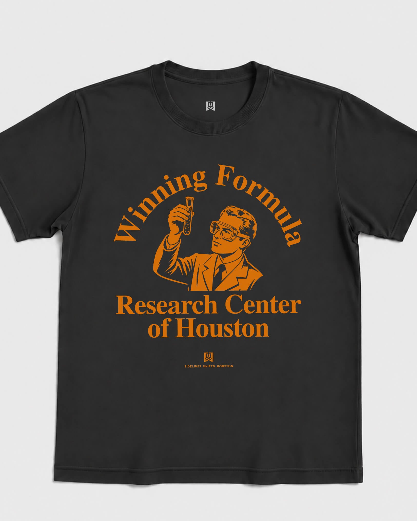 HOU Winning Formula Tee - Washed Black / Orange - Flatlay