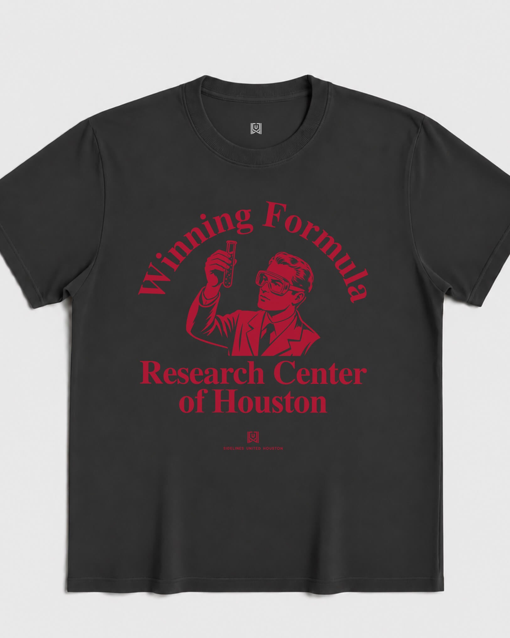 HOU Winning Formula Tee - Washed Black / Red - Flatlay