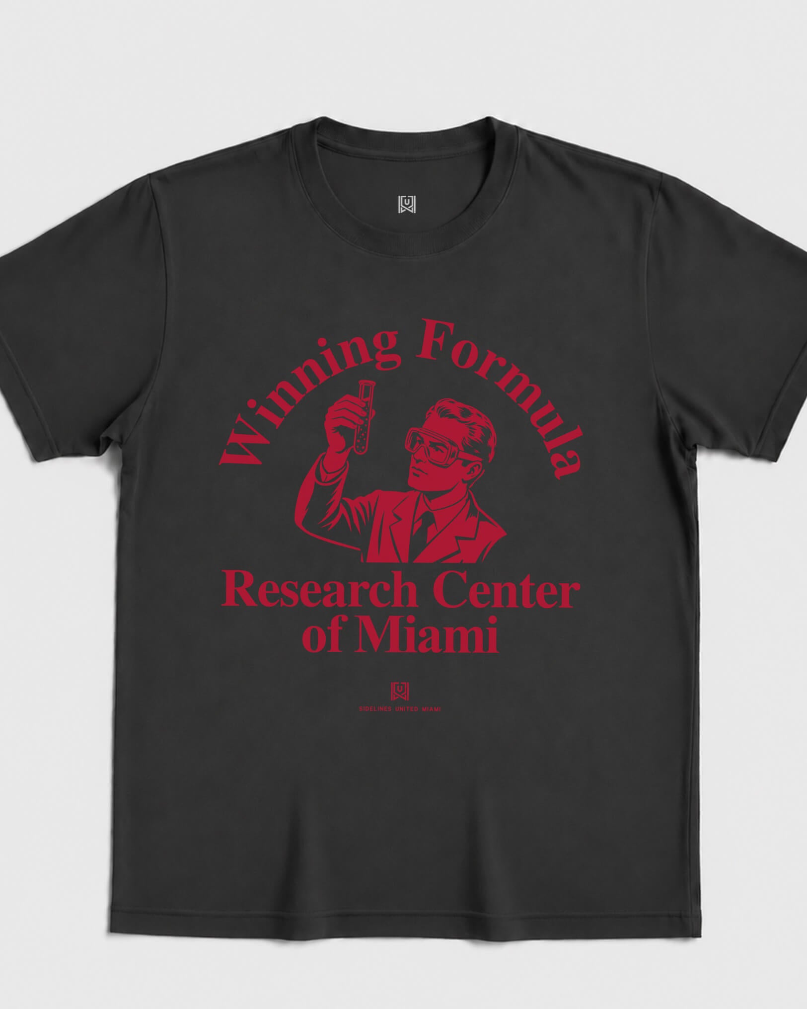 MIA Winning Formula Tee - Washed Black / Red - Flatlay