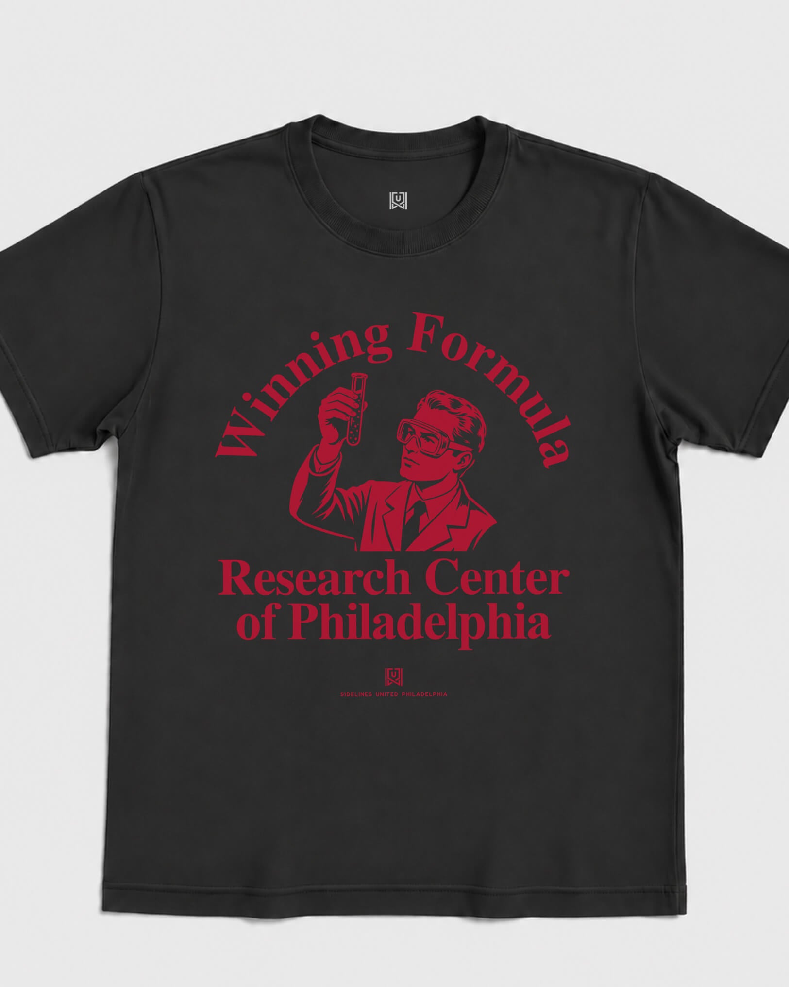 Philly Winning Formula Tee - Washed Black / Red - Flatlay