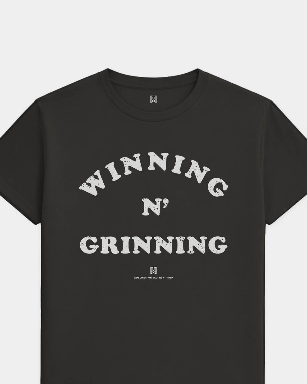 NY Winning N Grinning Tee - Washed Black / White - Flatlay