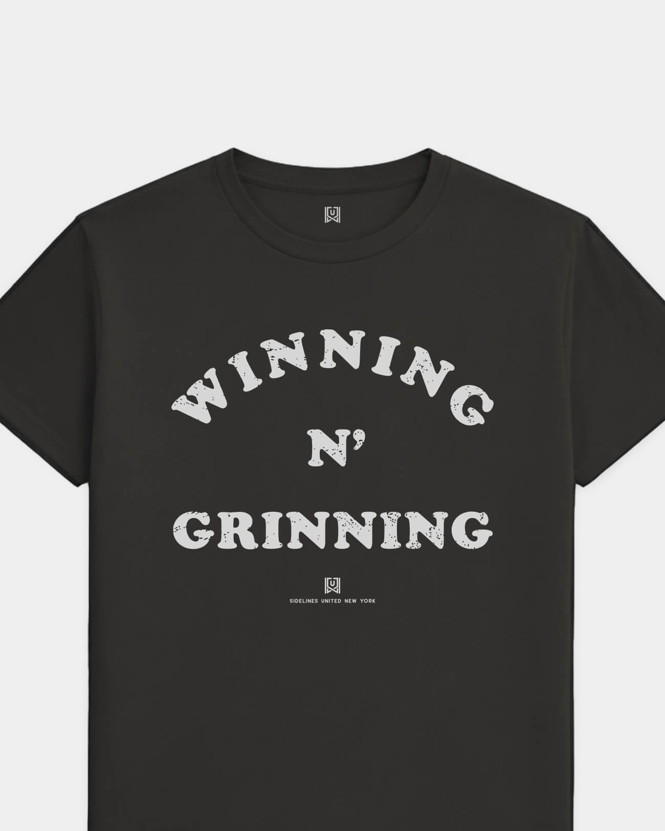 NY Winning N Grinning Tee - Washed Black / White - Flatlay