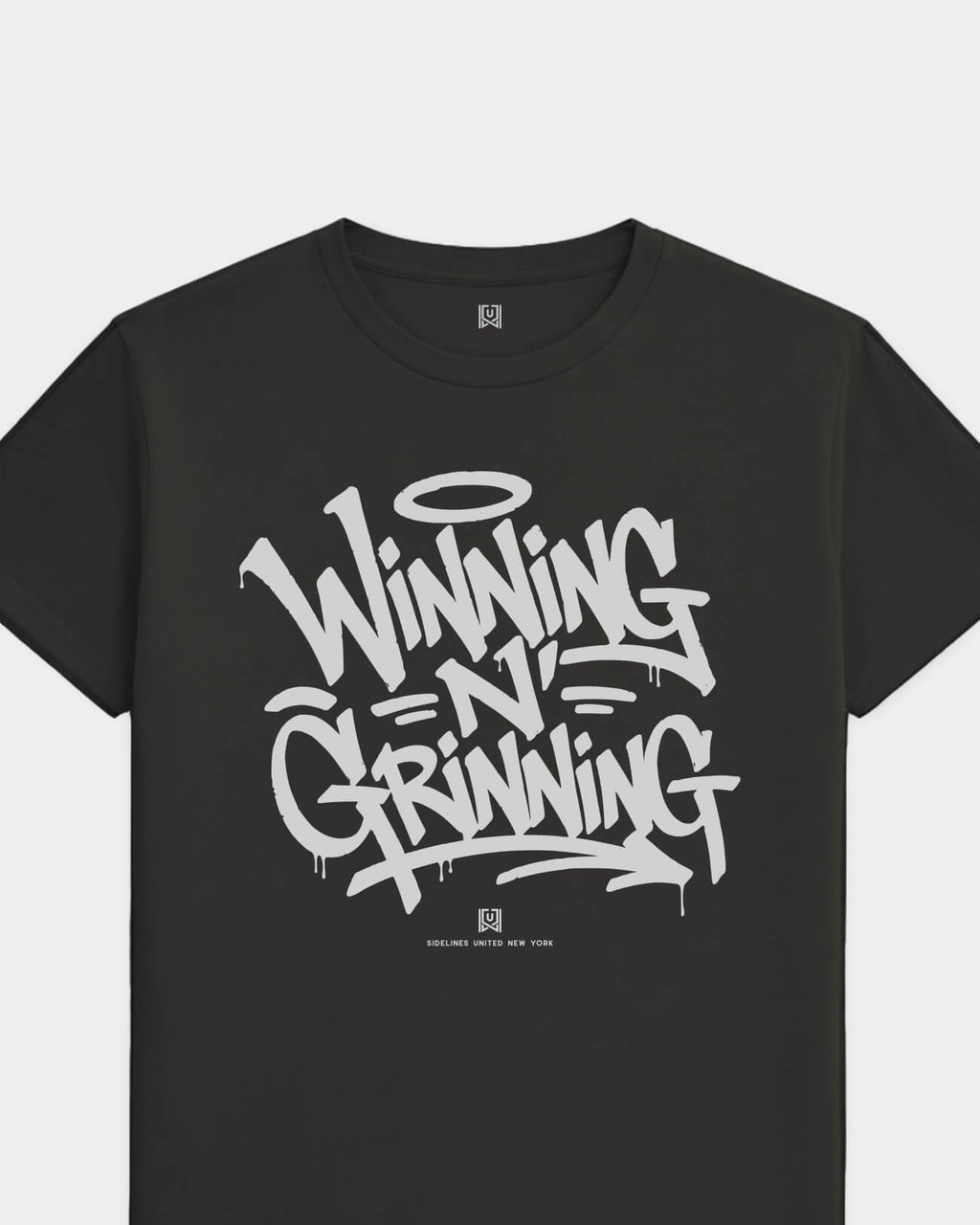 NY Winning Tag Tee - Washed Black / White - Flatlay