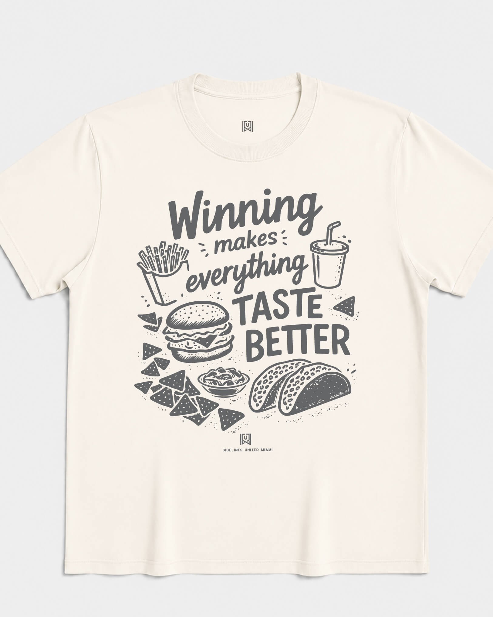 MIA Winning Tastes Better Tee - Vintage White - Flatlay