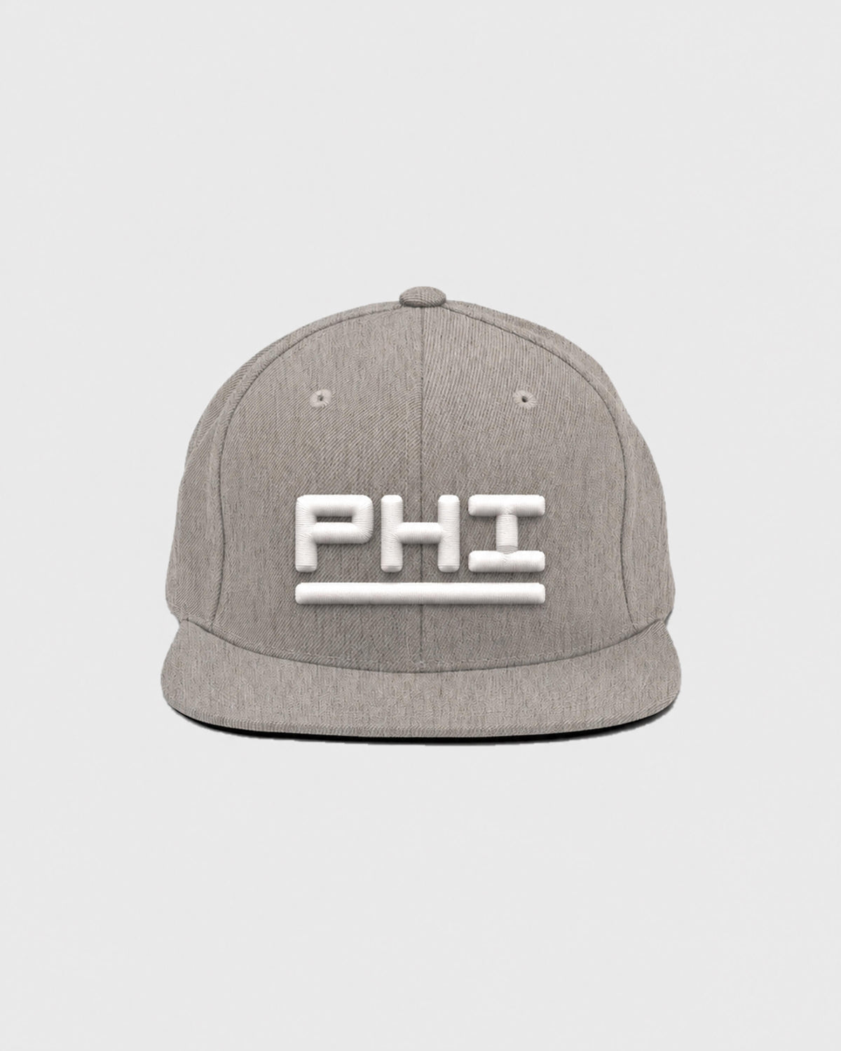 Heather Grey / White — hat-front — id-8MAQZ8F