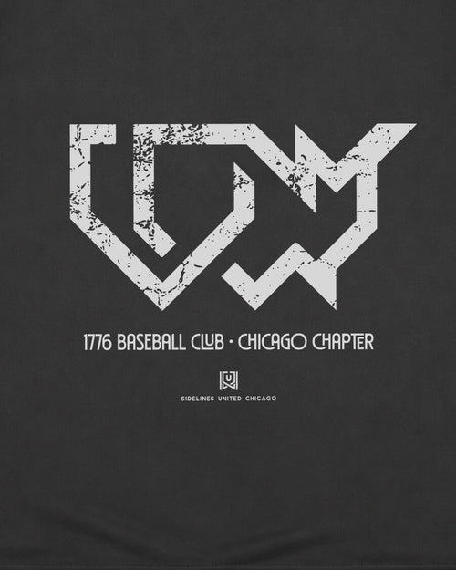 CHI 1776 Baseball Club Tee - Washed Black / White - Zoom