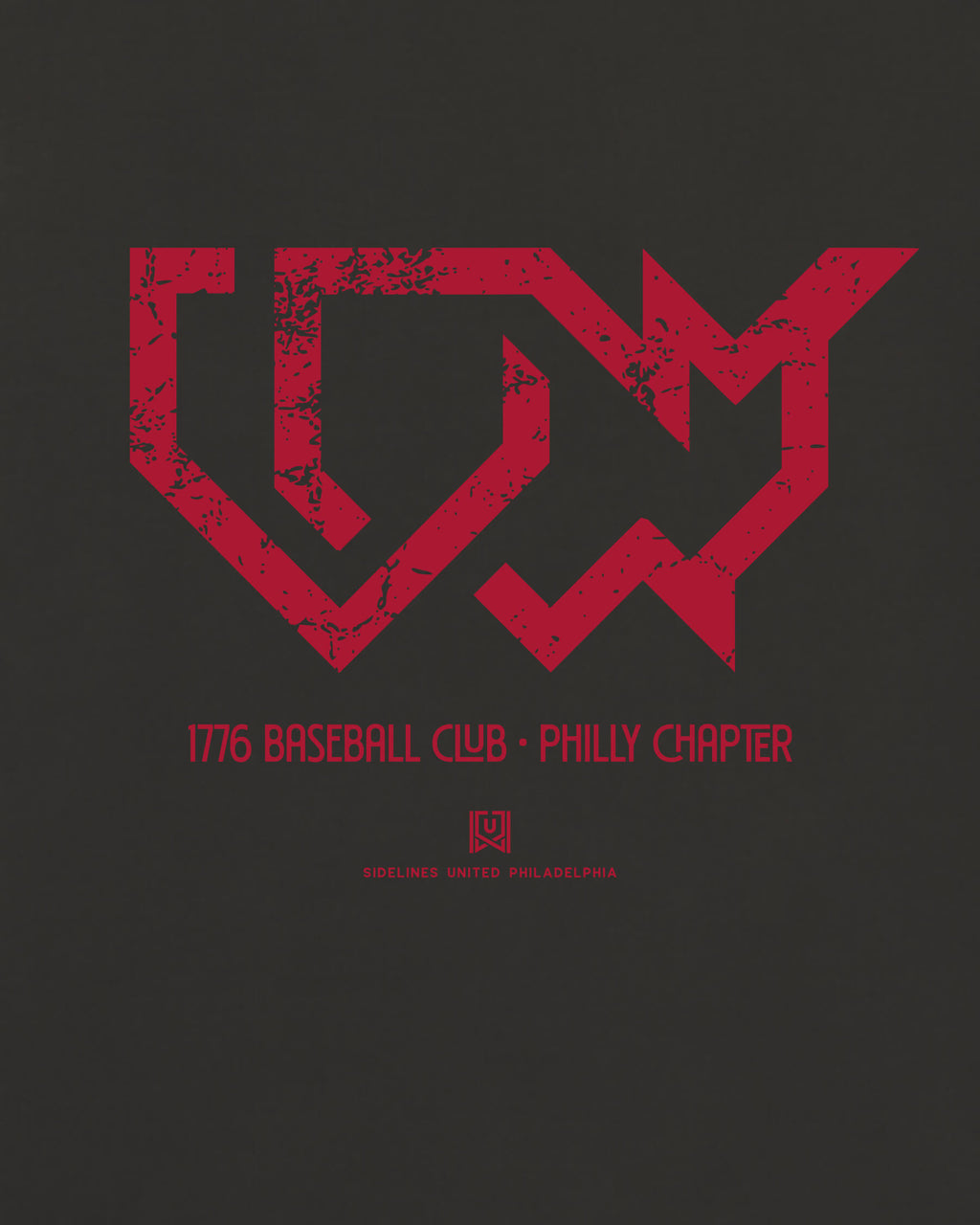 Philly 1776 Baseball Club Tee - Washed Black / Red - Zoom