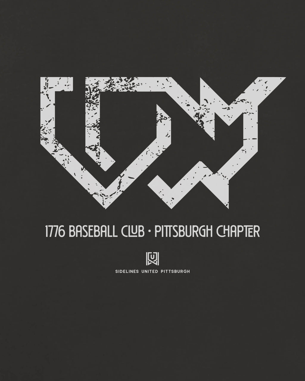 PGH 1776 Baseball Club Tee - Washed Black / White - Zoom