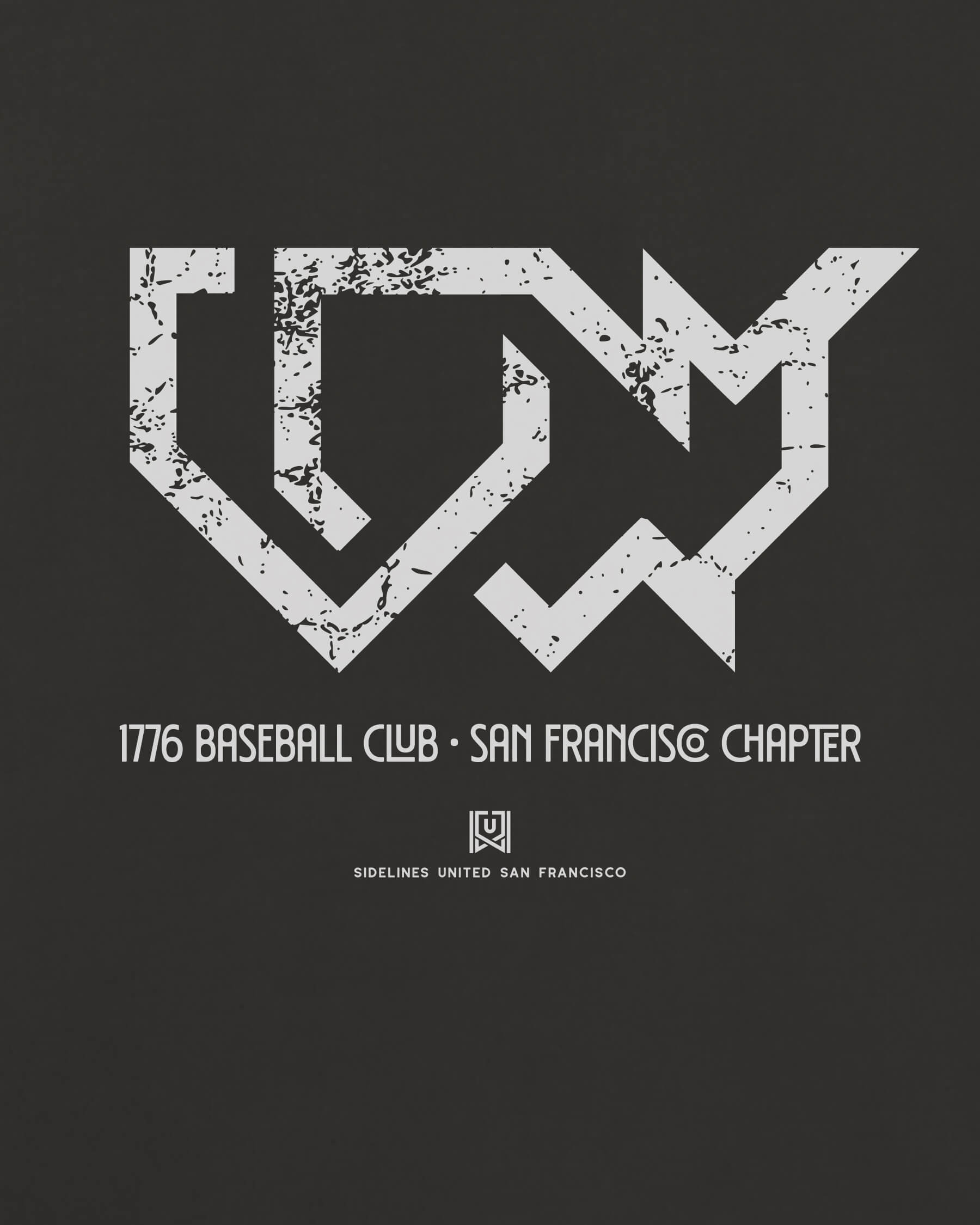 SF 1776 Baseball Club Tee - Washed Black / White - Zoom