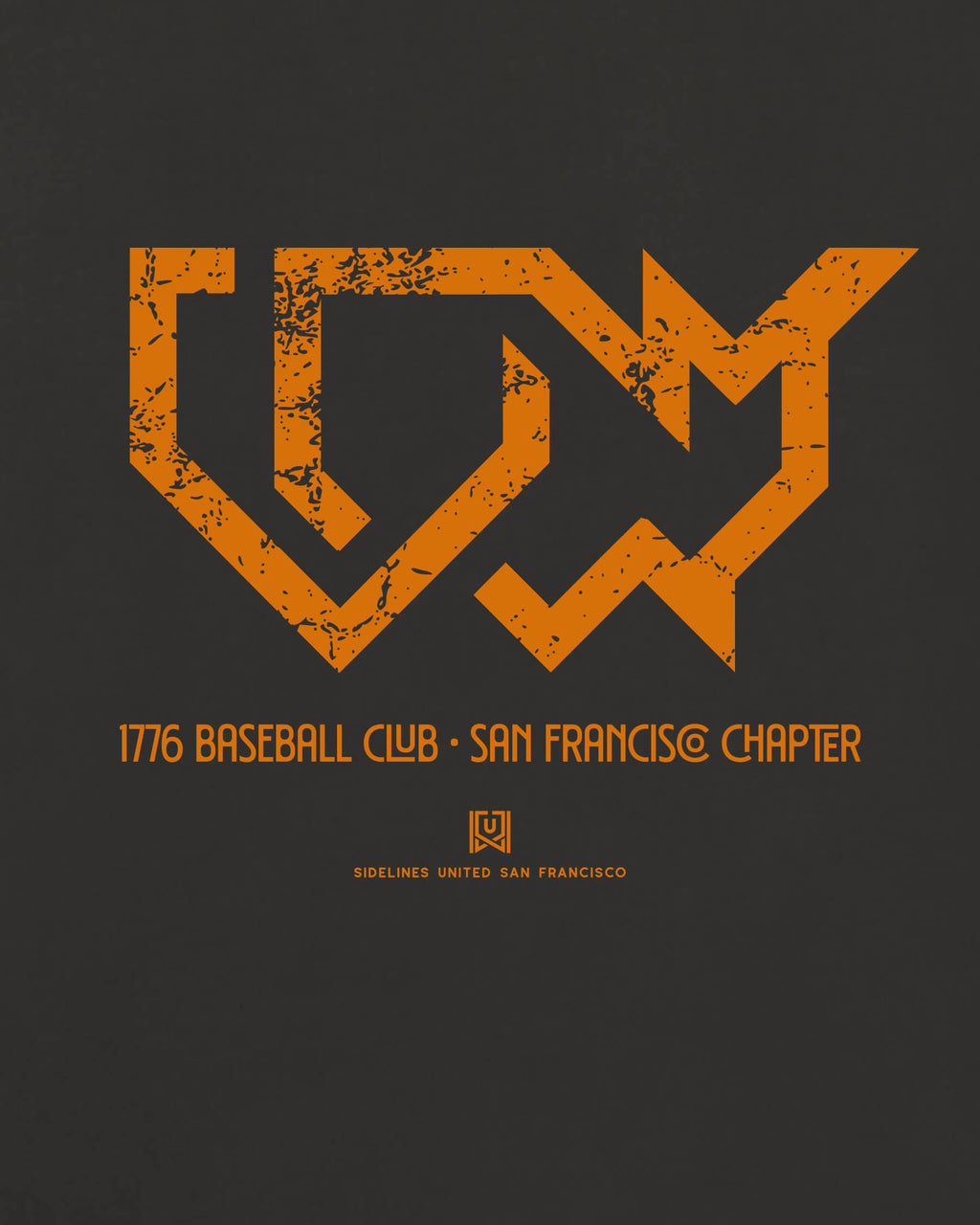 SF 1776 Baseball Club Tee - Washed Black / Orange - Zoom