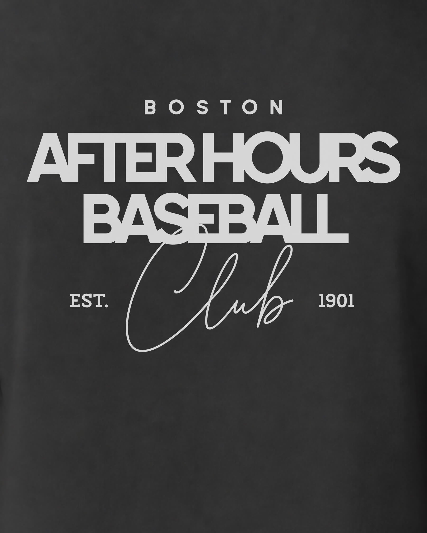 BOS After Hours BSBL Tee - Washed Black / White - Zoom