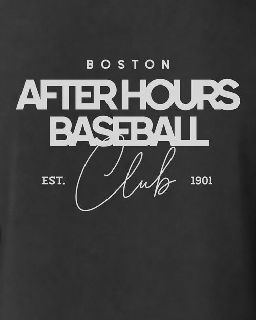 BOS After Hours BSBL Tee - Washed Black / White - Zoom