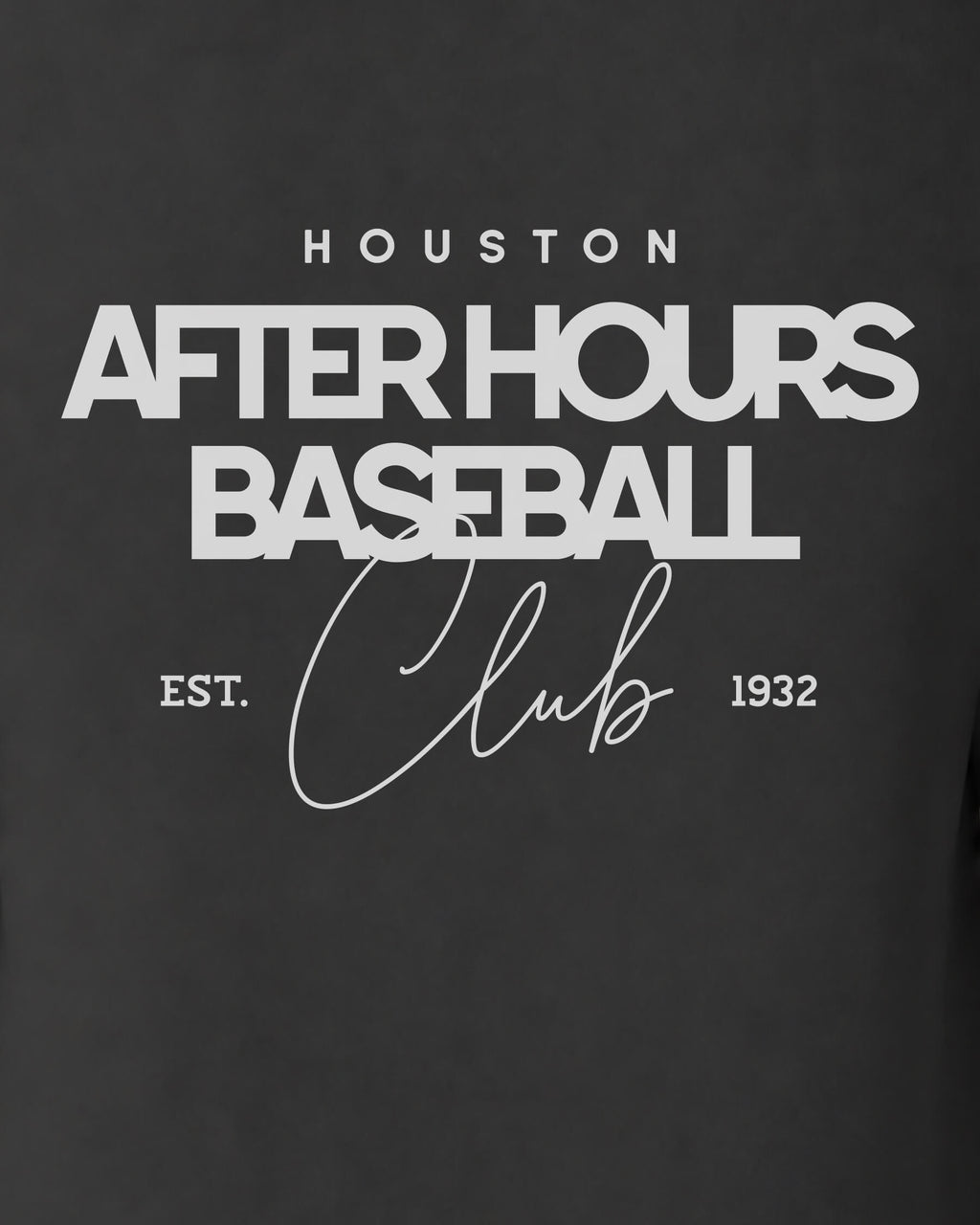 HOU After Hours BSBL Tee - Washed Black / White - Zoom