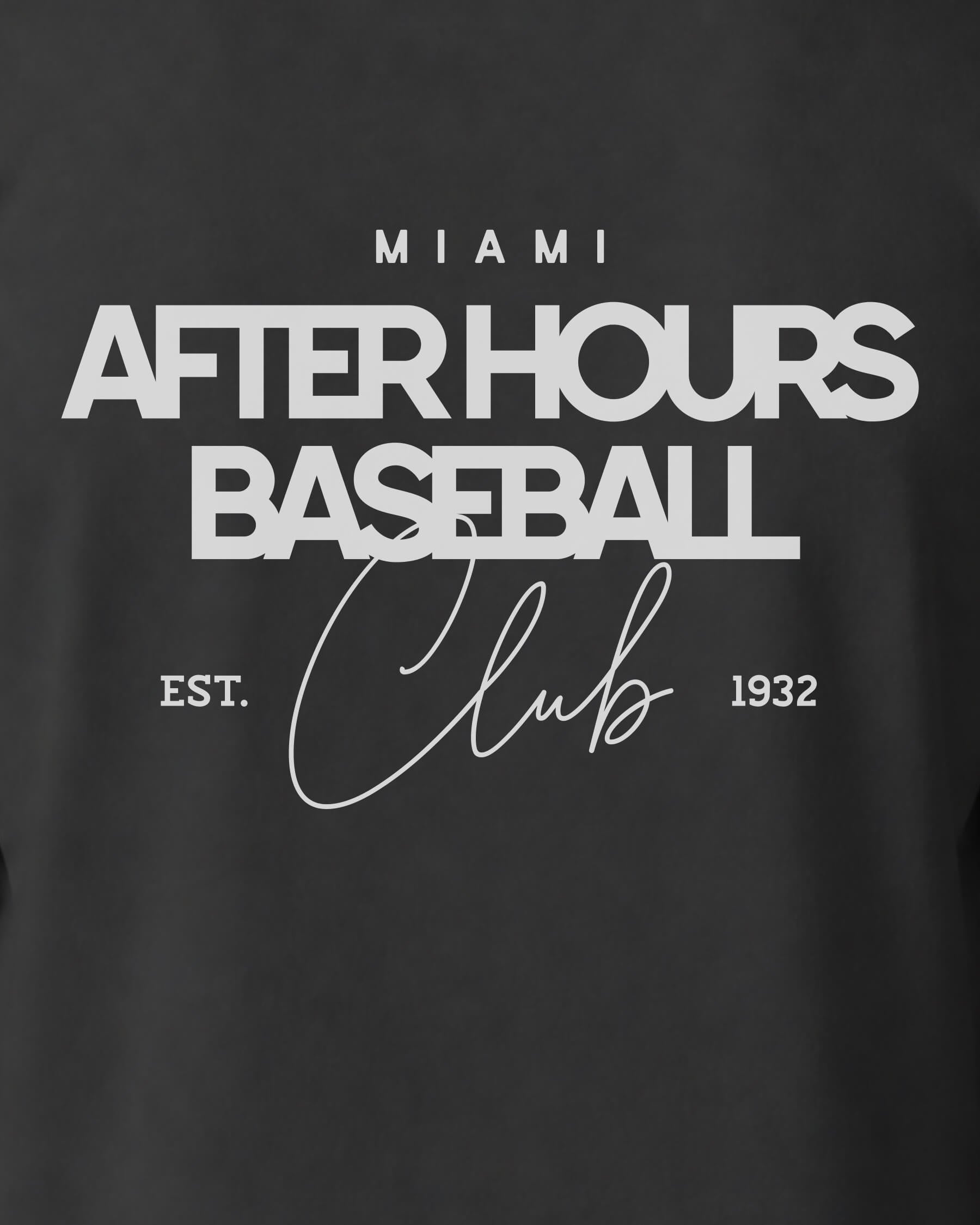 MIA After Hours BSBL Tee - Washed Black / White - Zoom
