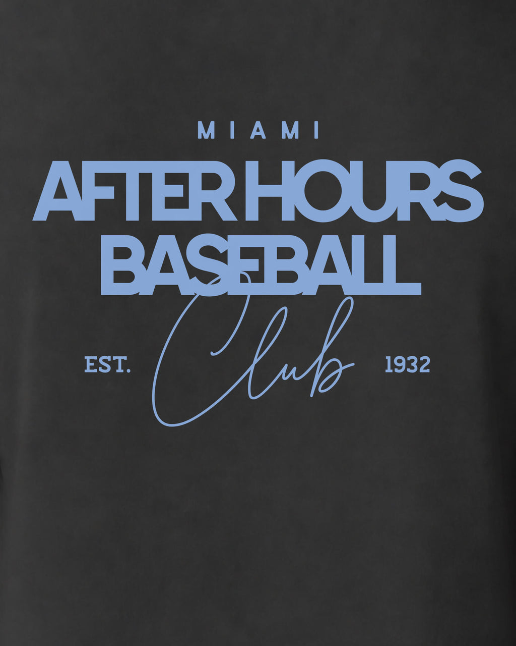 MIA After Hours BSBL Tee - Washed Black / Blue - Zoom