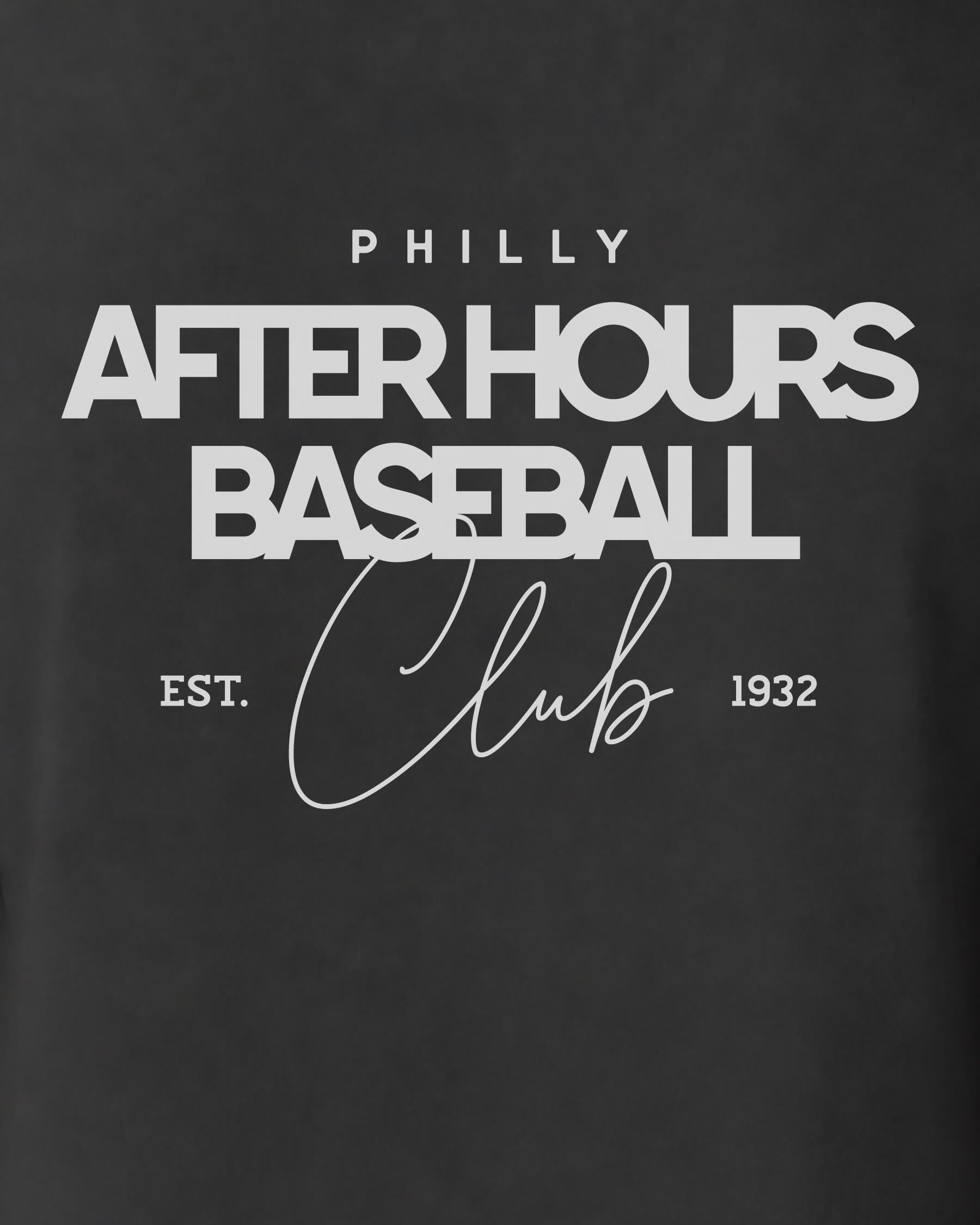 Philly After Hours BSBL Tee - Washed Black / White - Zoom