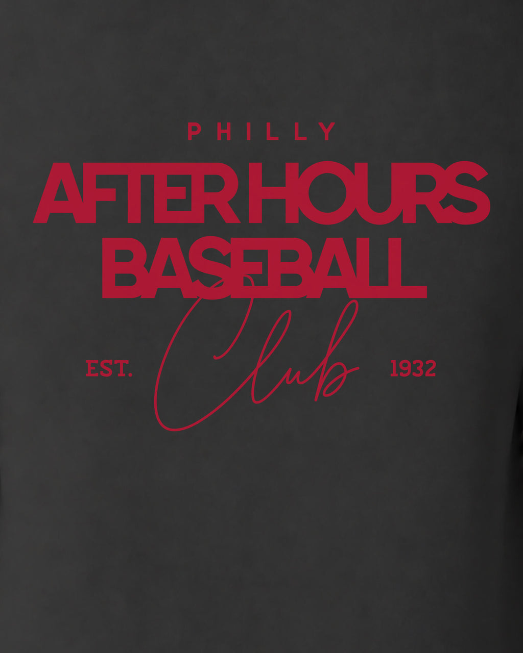 Philly After Hours BSBL Tee - Washed Black / Red - Zoom