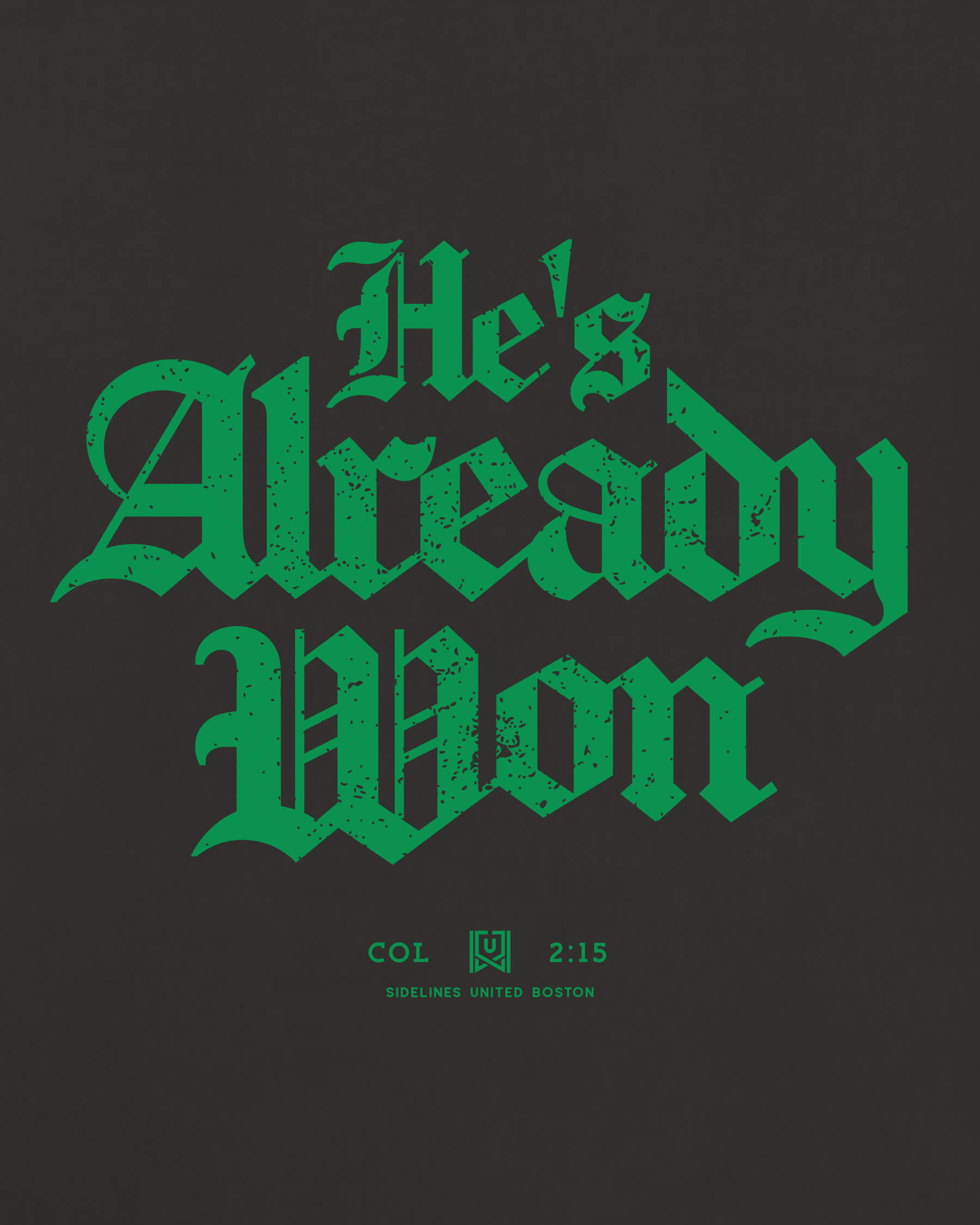 BOS Already Won Tee - Washed Black / Green - Zoom