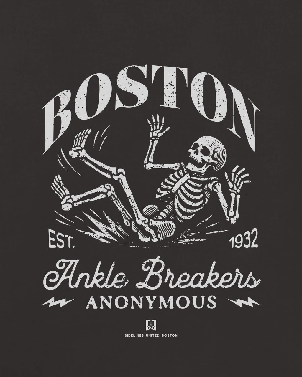 BOS Ankle Breakers Tee - Washed Black / White - Zoom