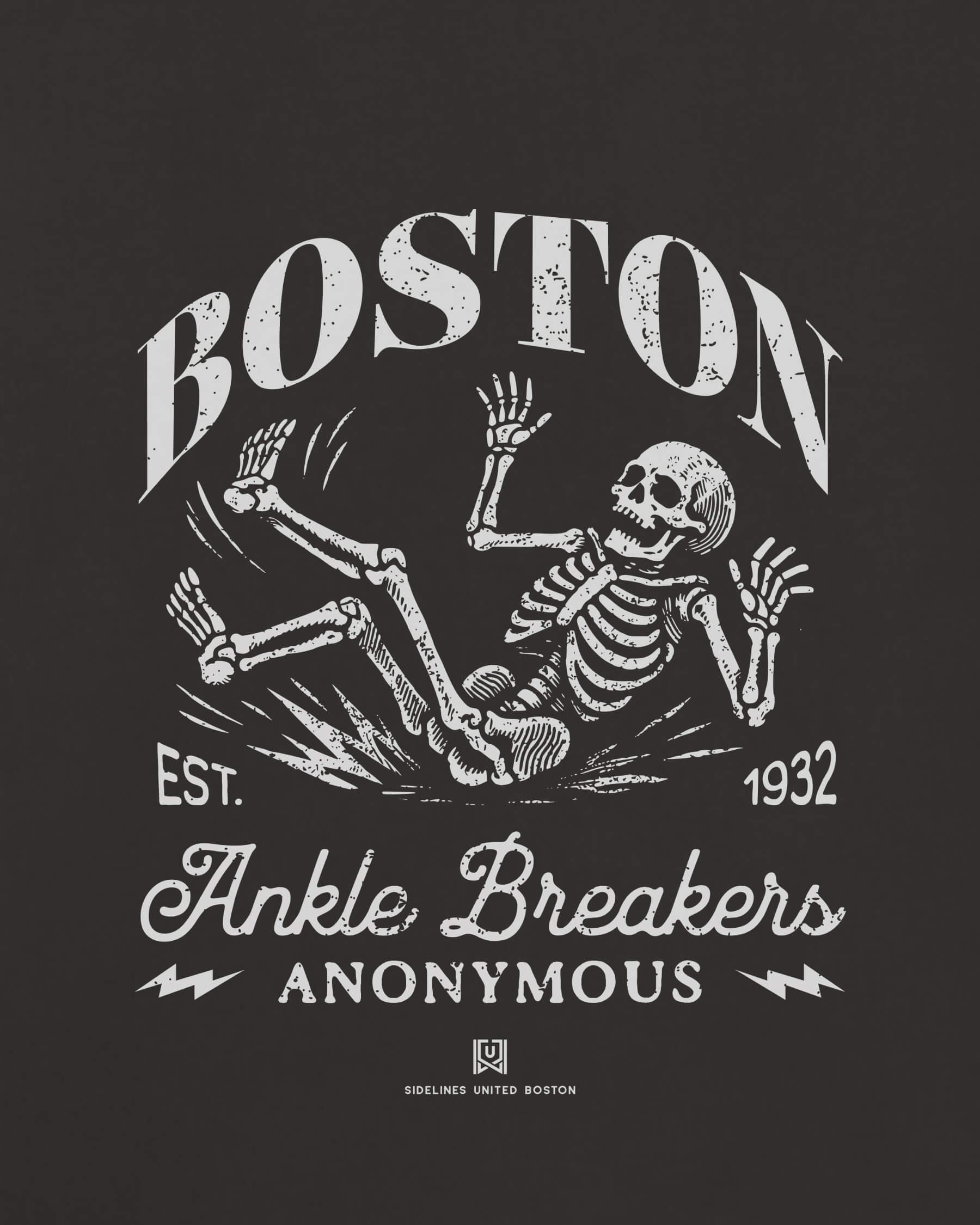 BOS Ankle Breakers Tee - Washed Black / White - Zoom