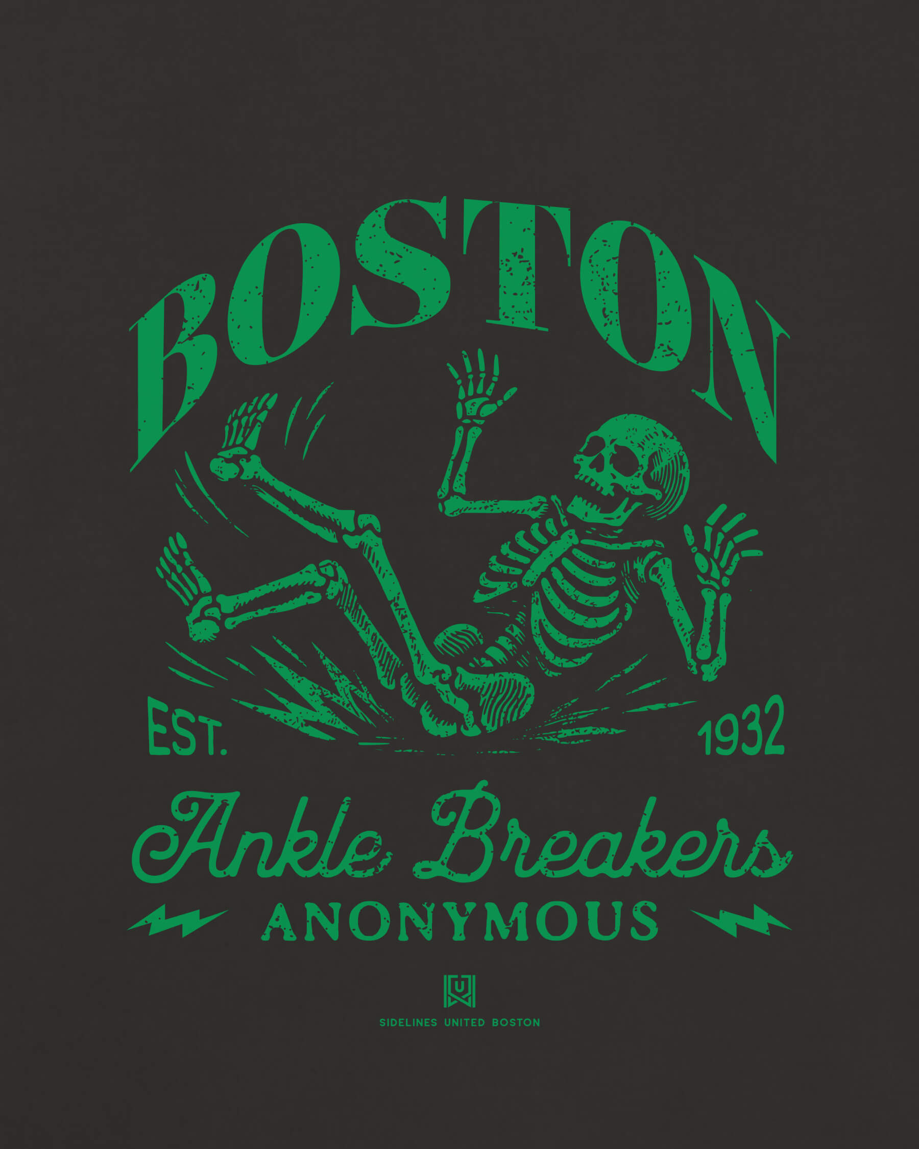 BOS Ankle Breakers Tee - Washed Black / Green - Zoom
