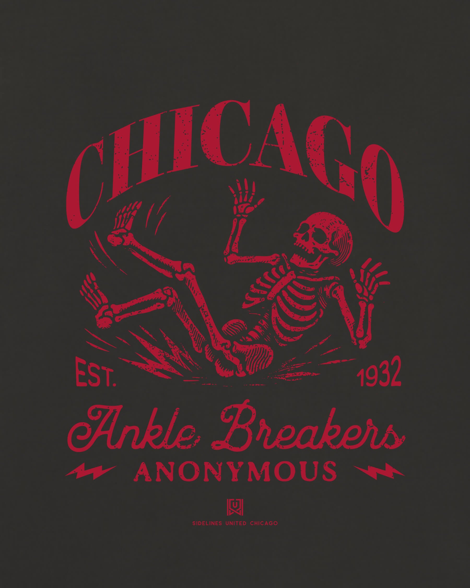 CHI Ankle Breakers Tee - Washed Black / Red - Zoom