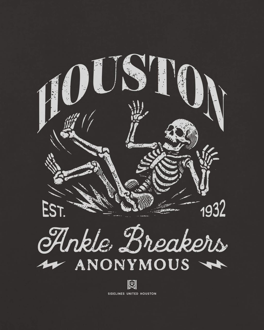 HOU Ankle Breakers Tee - Washed Black / White - Zoom
