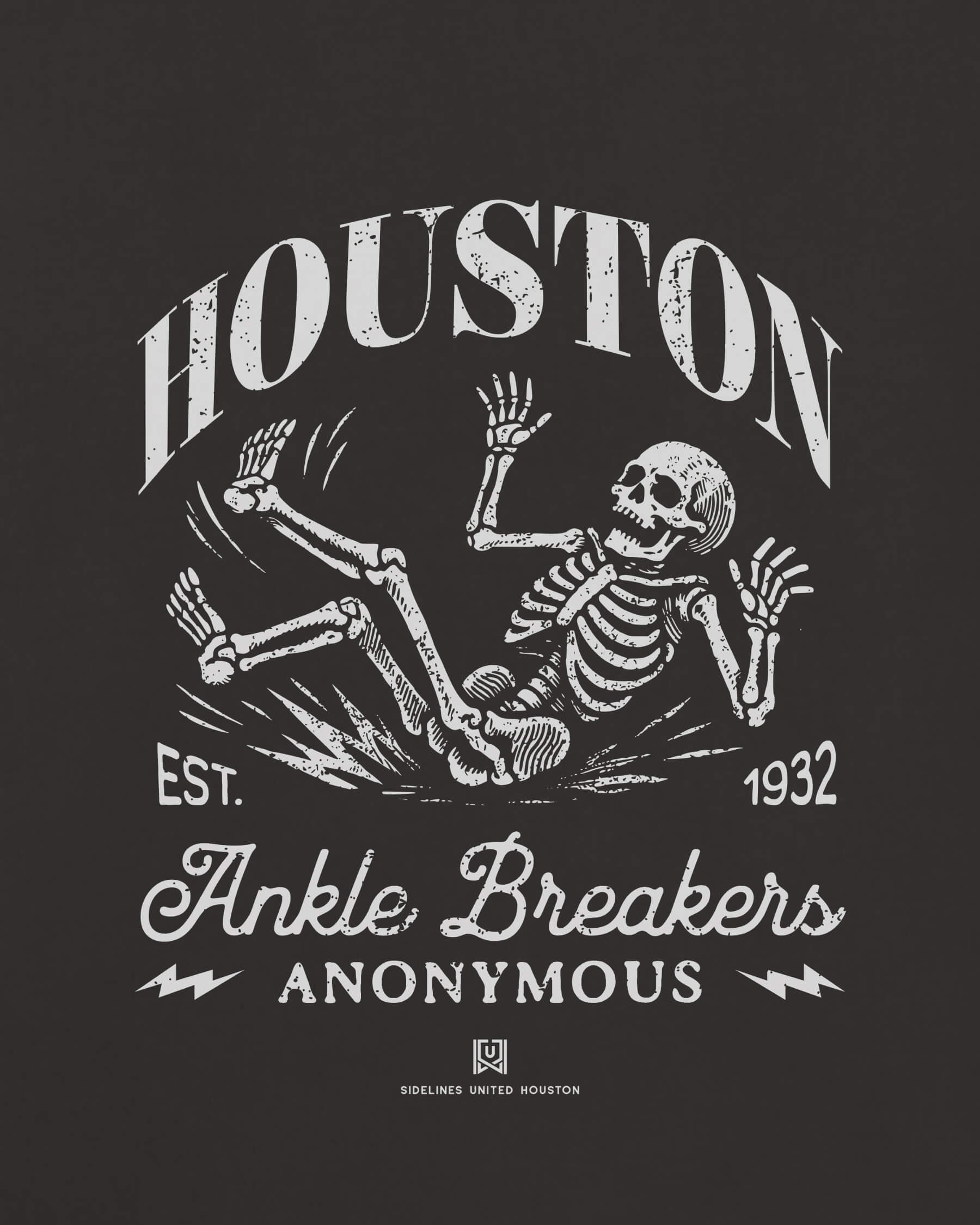 HOU Ankle Breakers Tee - Washed Black / White - Zoom