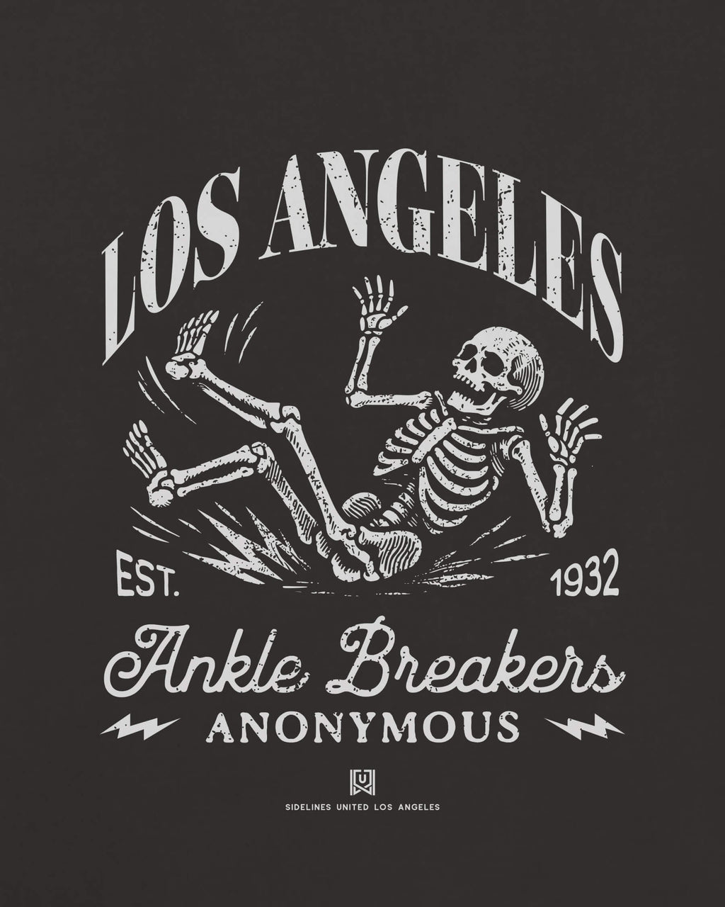 LA Ankle Breakers Tee - Washed Black / White - Zoom