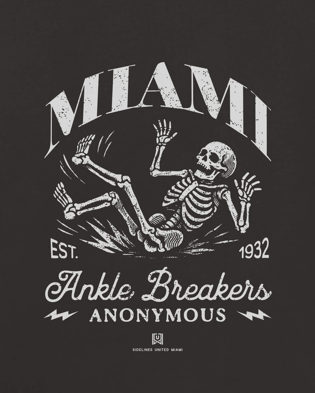 MIA Ankle Breakers Tee - Washed Black / White - Zoom