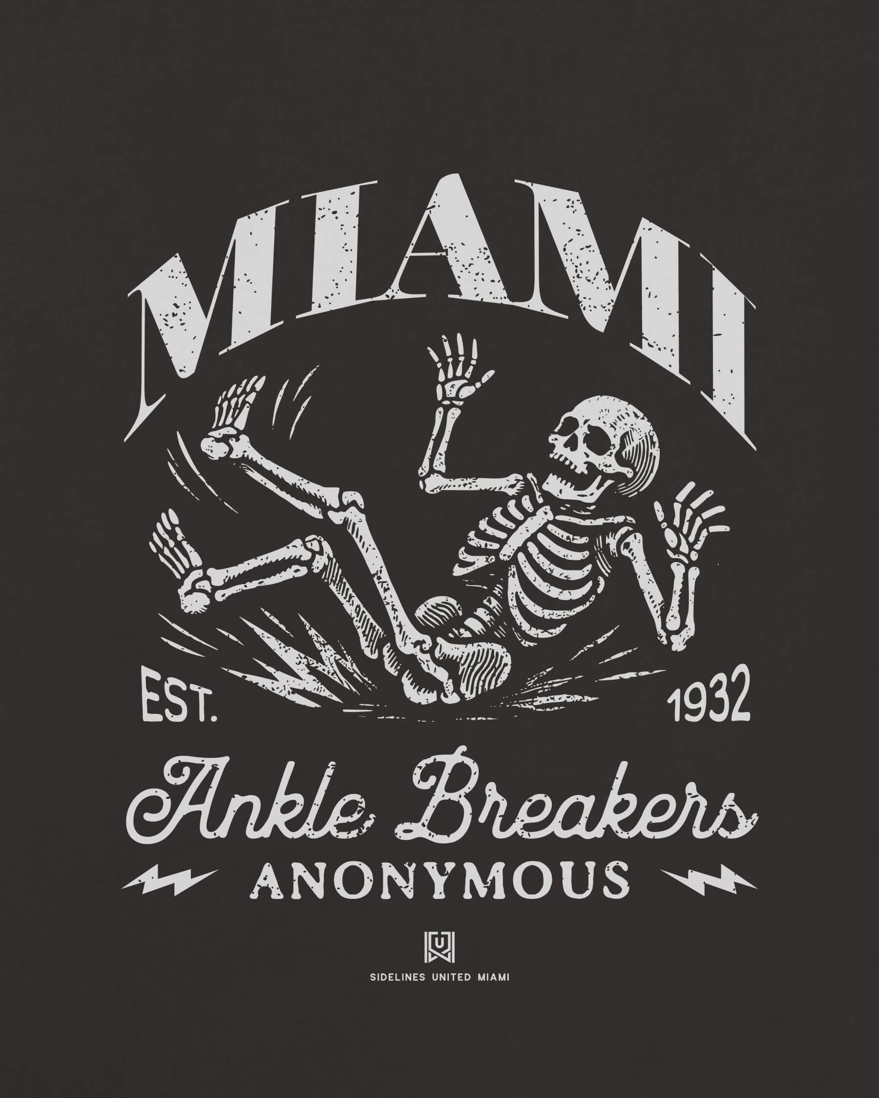MIA Ankle Breakers Tee - Washed Black / White - Zoom