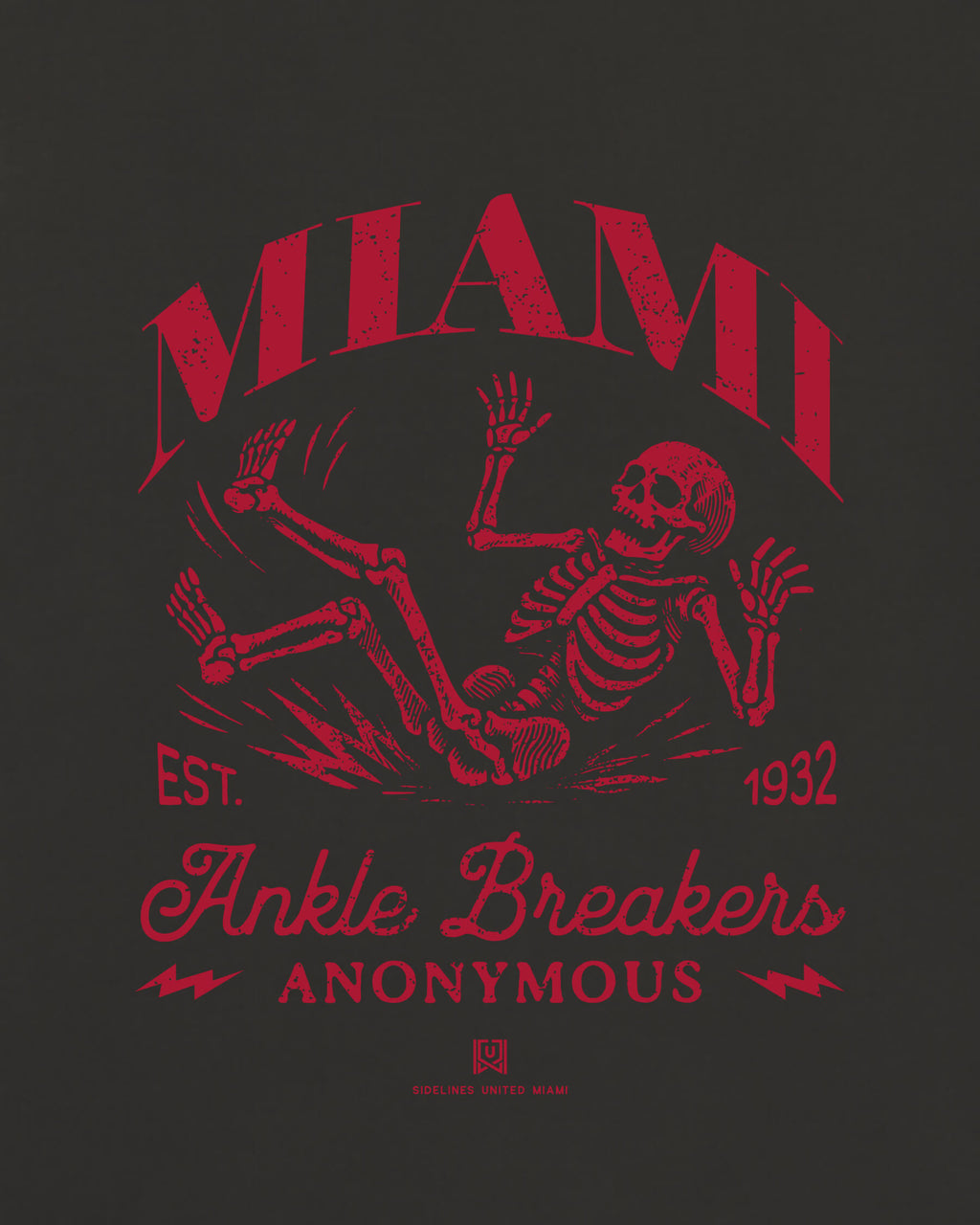 MIA Ankle Breakers Tee - Washed Black / Red - Zoom