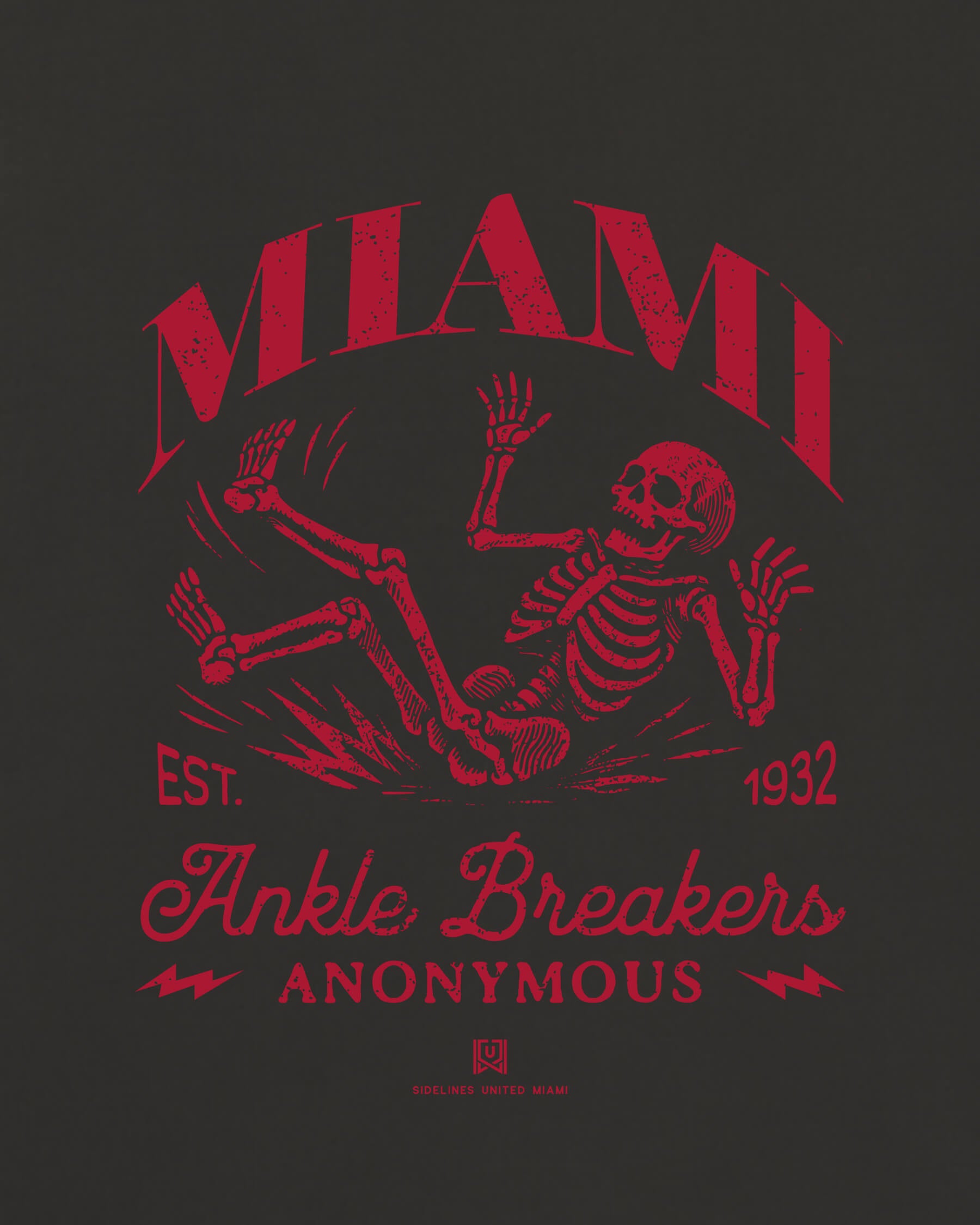 MIA Ankle Breakers Tee - Washed Black / Red - Zoom