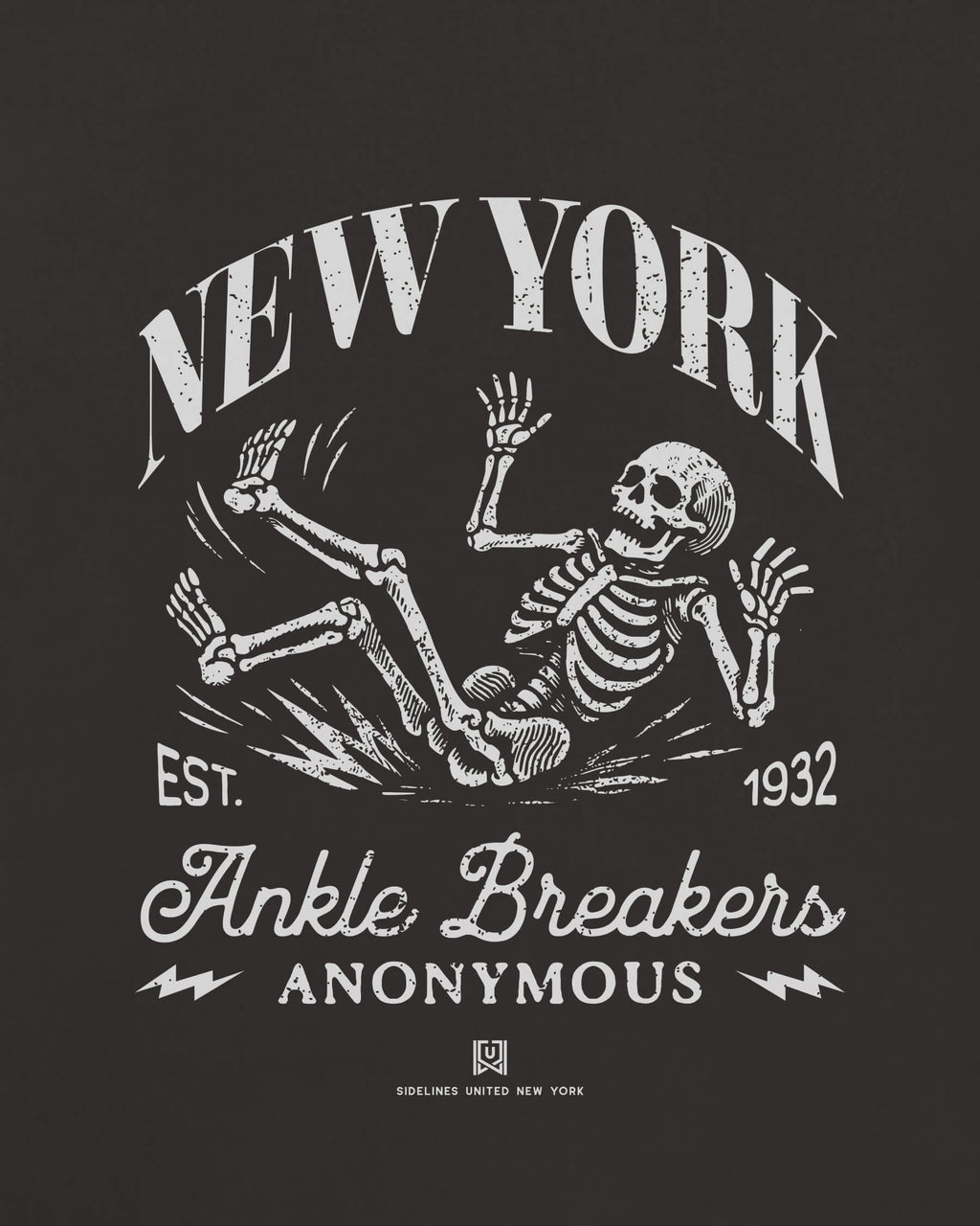 NY Ankle Breakers Tee - Washed Black / White - Zoom