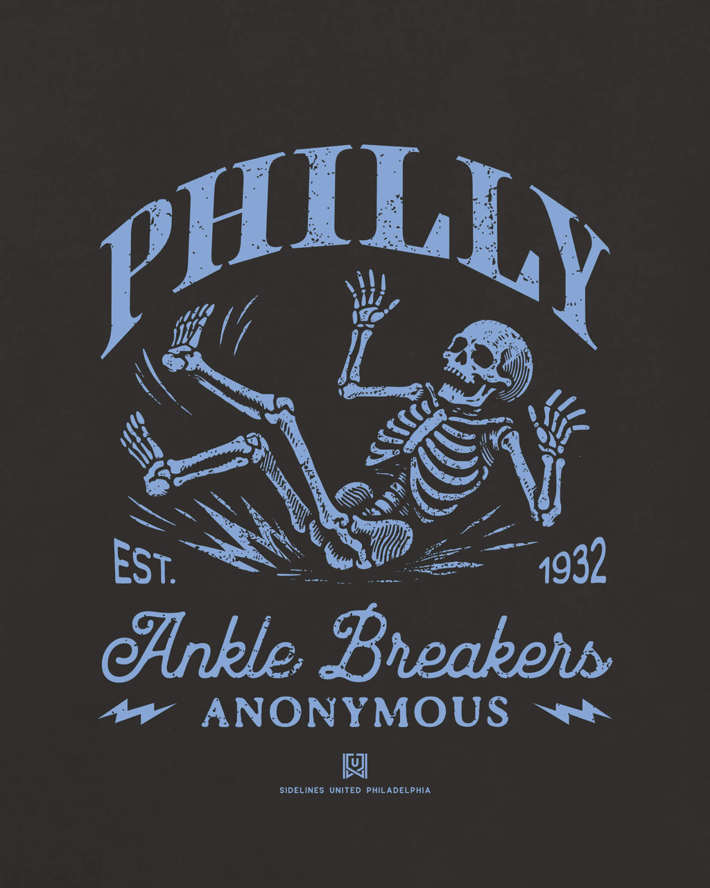 Philly Ankle Breakers Tee - Washed Black / Blue - Zoom