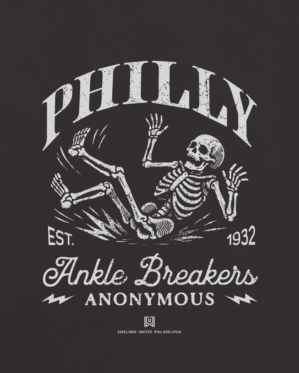 Philly Ankle Breakers Tee - Washed Black / White - Zoom