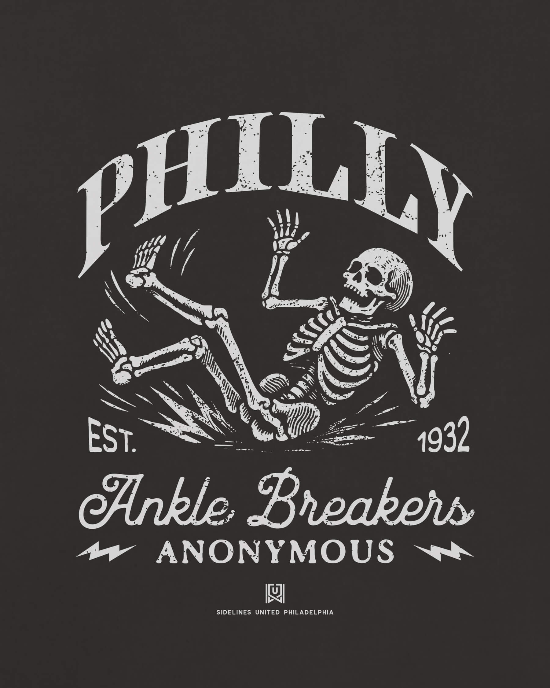 Philly Ankle Breakers Tee - Washed Black / White - Zoom