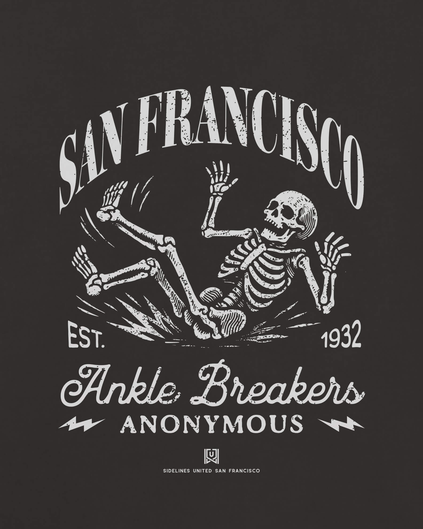 SF Ankle Breakers Tee - Washed Black / White - Zoom